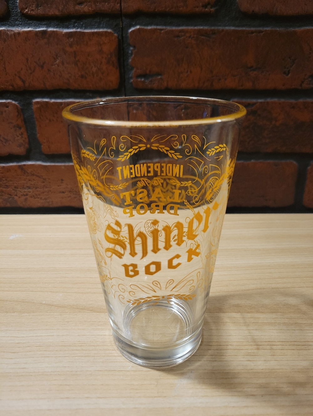 Shiner Bock Beer Independent To The Last Drop Pint Glass